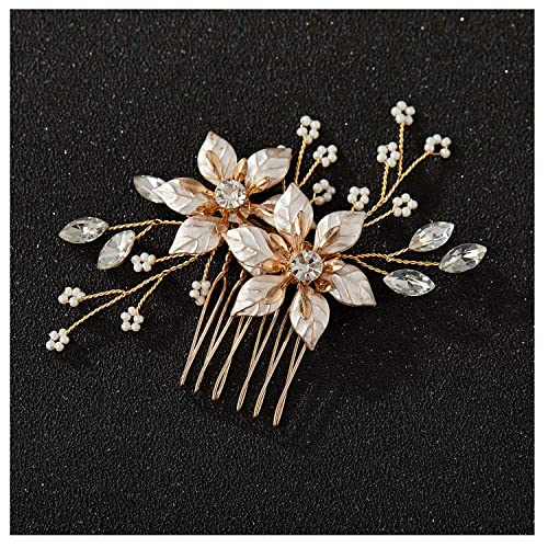 Gold Bridal Hair Comb Handmade Wedding Accessory