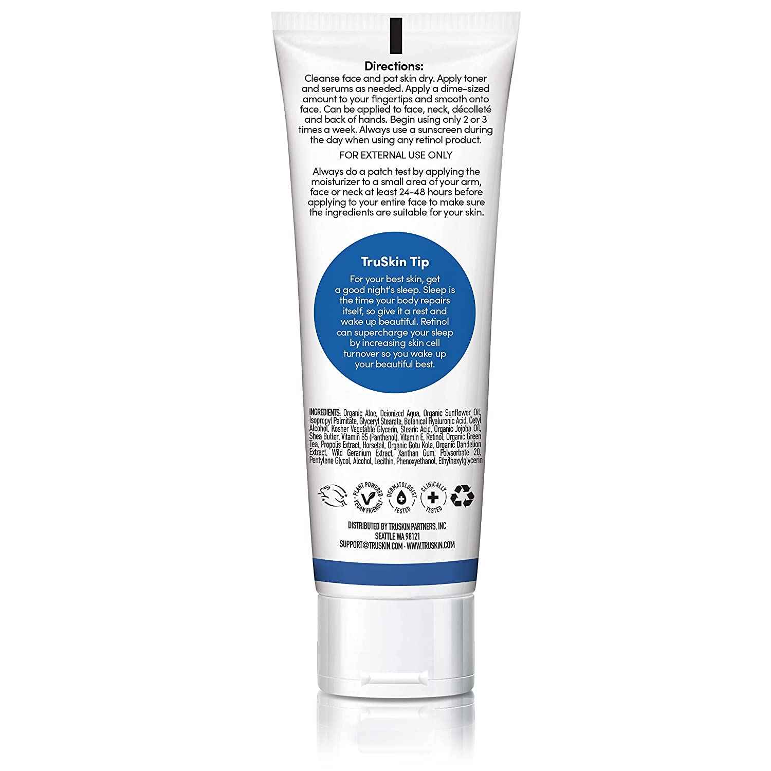 TruSkin Retinol Face Moisturizer – Powerful Anti-Aging Moisturizer for Women with Hyaluronic Acid & Vitamin E – Retinol Cream for Face for Youthful-Looking Appearance, 4 fl oz