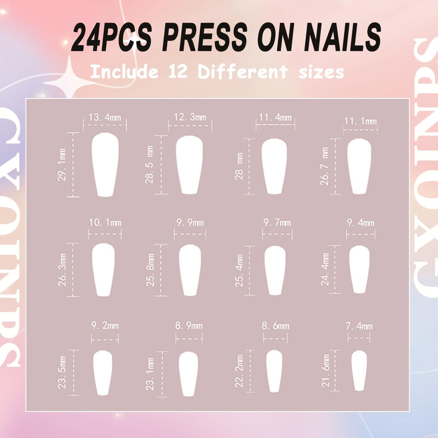 French Tip Press on Nails Long Coffin Fake Nails Purple Swirls Glue on Nails Nude Translucent Nails Press ons Silver Glitter Acrylic Nails 3D Rhinestones & Ombre False Nails for Women 24Pcs