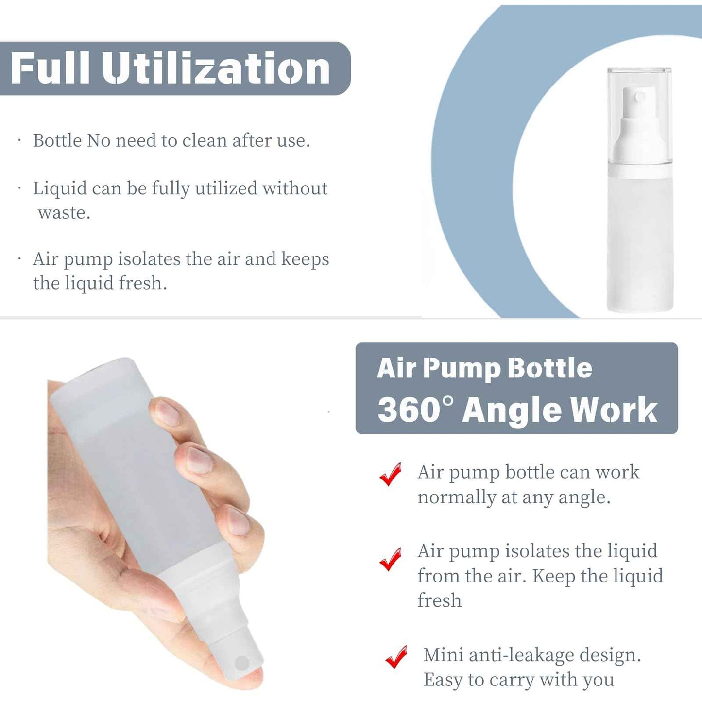 FaceBucks 1oz/30ml-Small Spray Bottle 360° Angle Work, Portable Refillable Leak Proof Travel Mini Spray Bottle.For Perfume Toner Hair spray Facial Moisturizing 【1oz/30ml-(Pack of 4) & Spary Bottle】