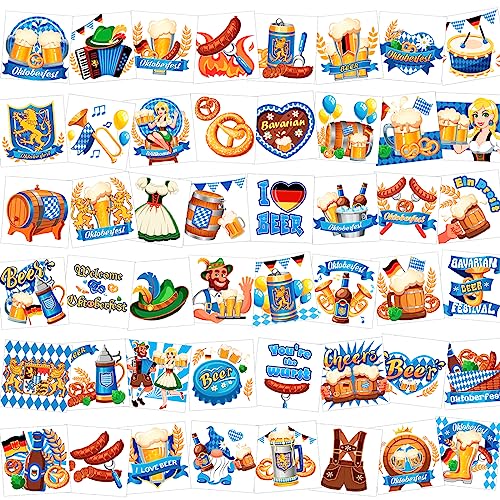 HOWAF Oktoberfest Temporary Tattoos 96pcs German Beer