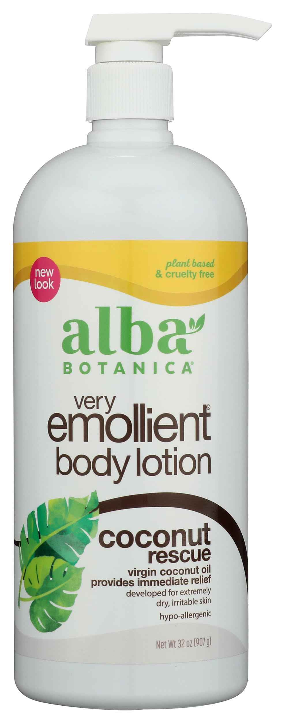 Alba Botanica Very Emollient Body Lotion, Coconut Rescue, 32 oz. (Packaging May Vary)