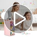 Luscinia 2-Layer Hair Accessories Organizer with Rotating Brush Holder - Pink