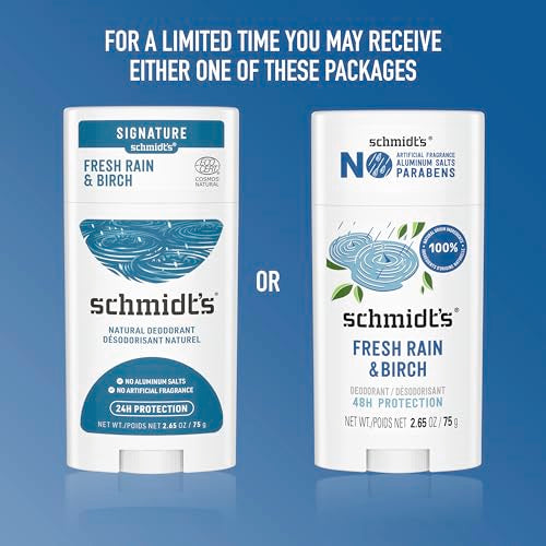 Natural Aluminum-Free Deodorant - Fresh Rain & Birch, 2.65 oz