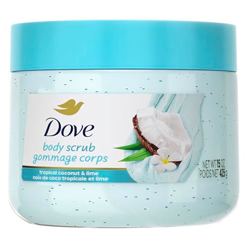 Dove Coconut & Lime Body Scrub 15 oz - pH-Balanced Exfoliating & Nourishing