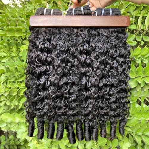 PerisModa Burmese Curly Bundles Human Hair 16 18 20 Inch 3C4A Raw Water Wave Quick Weave Hair 3 Bundles with Spiral Curly Ends 100% Unprocessed 15A Virgin Kinky Curly Human Hair Bundles Natural Black