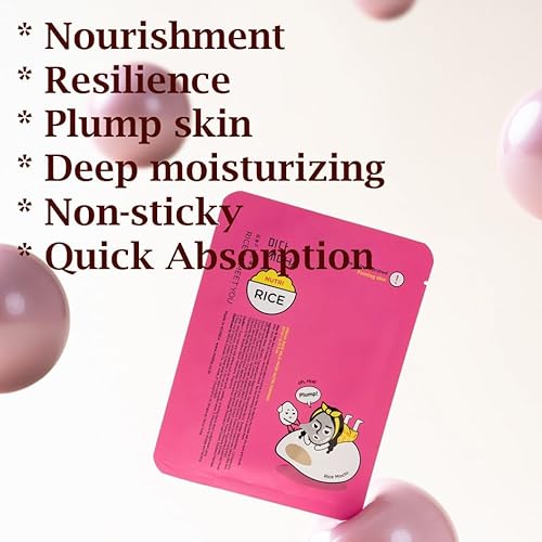MIDHA RICE MILK MASK NUTRI FIRMING, 0.77fl.oz/23ml x 5set,Lifting and Firming, Nourishing Care, Elasticity-Boosting, Hydrating, Deep Moisture, Skin Bounce, Non-Sticky, Daily Face Sheet mask