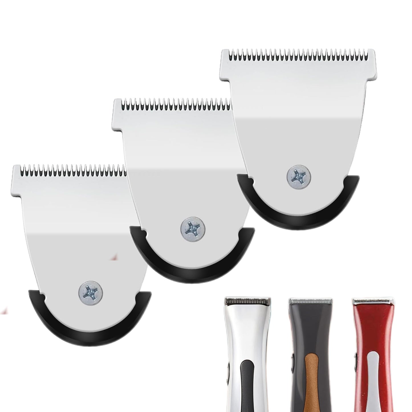 Professional Mag Timmer Clipper Replacement Blades #2111 Blade Compatible with Wahl Mag Trimmers 8841/8143 /8700- Fits Professional Barbers and Stylists(3 Pcs silver)