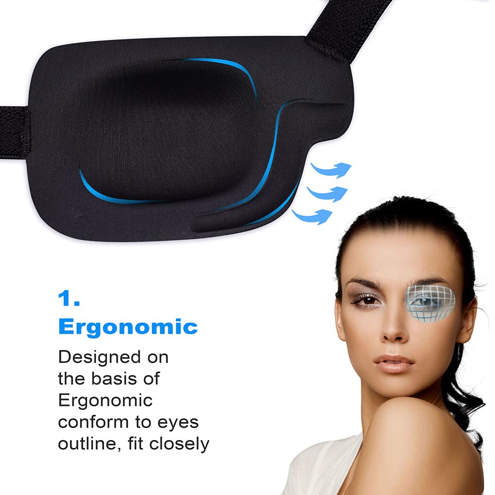 FCAROLYN 3D Eye Patch - Lightweight and comfortable (Right Eye)