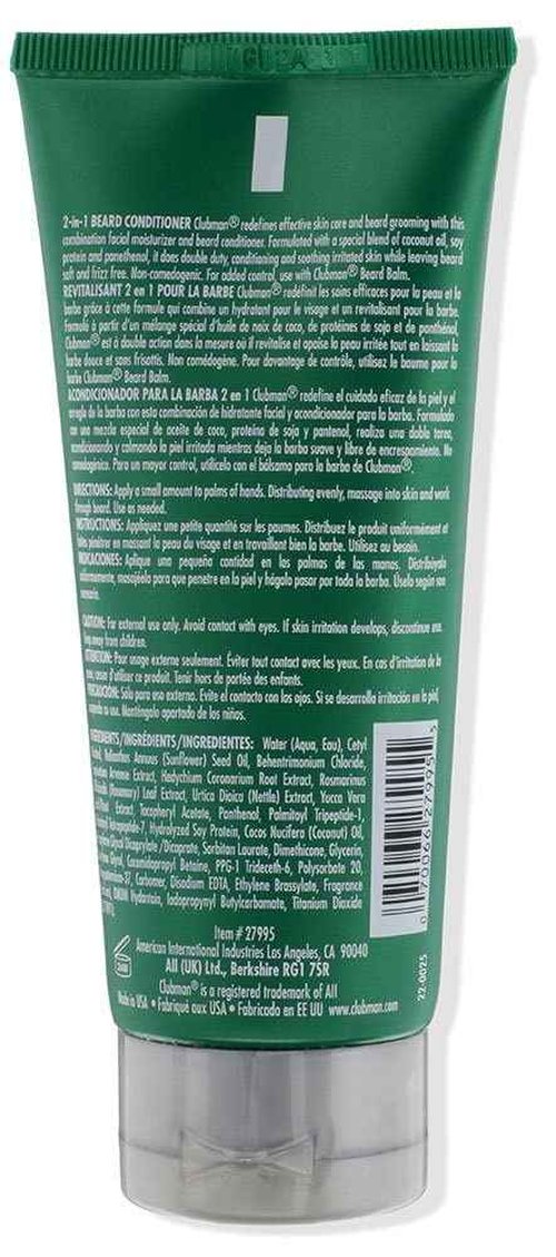 Clubman Beard 2-In-1 Conditioner 3 Ounce Tube (88ml) (3 Pack)