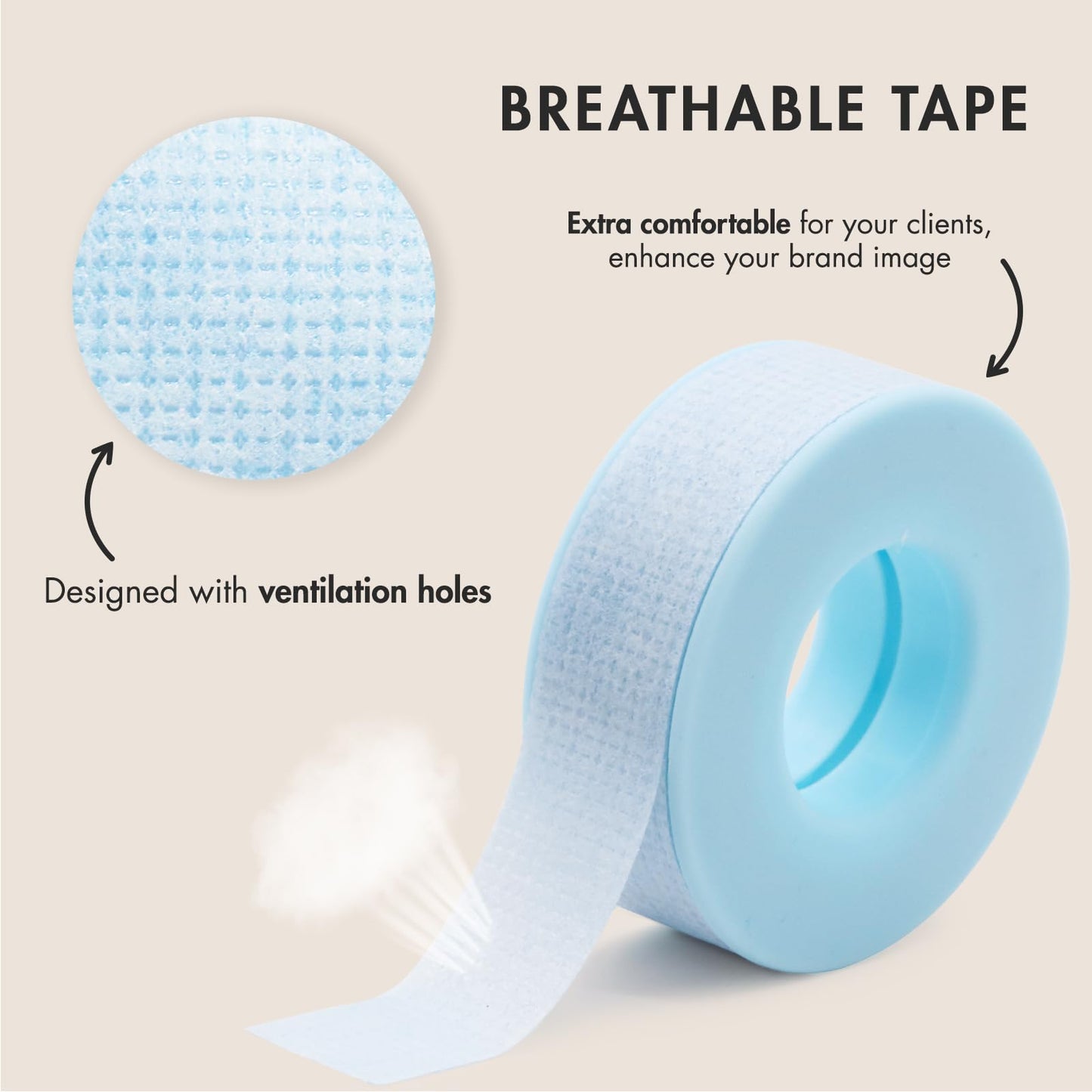 Embagol Blue Lash Tape, 0.49in x 3.9yds, Waterproof Adhesive Tape for Eyelash Extensions, Sensitive Silicone Gel, Medical Microporous, Easy Tear, Breathable, Hypoallergenic