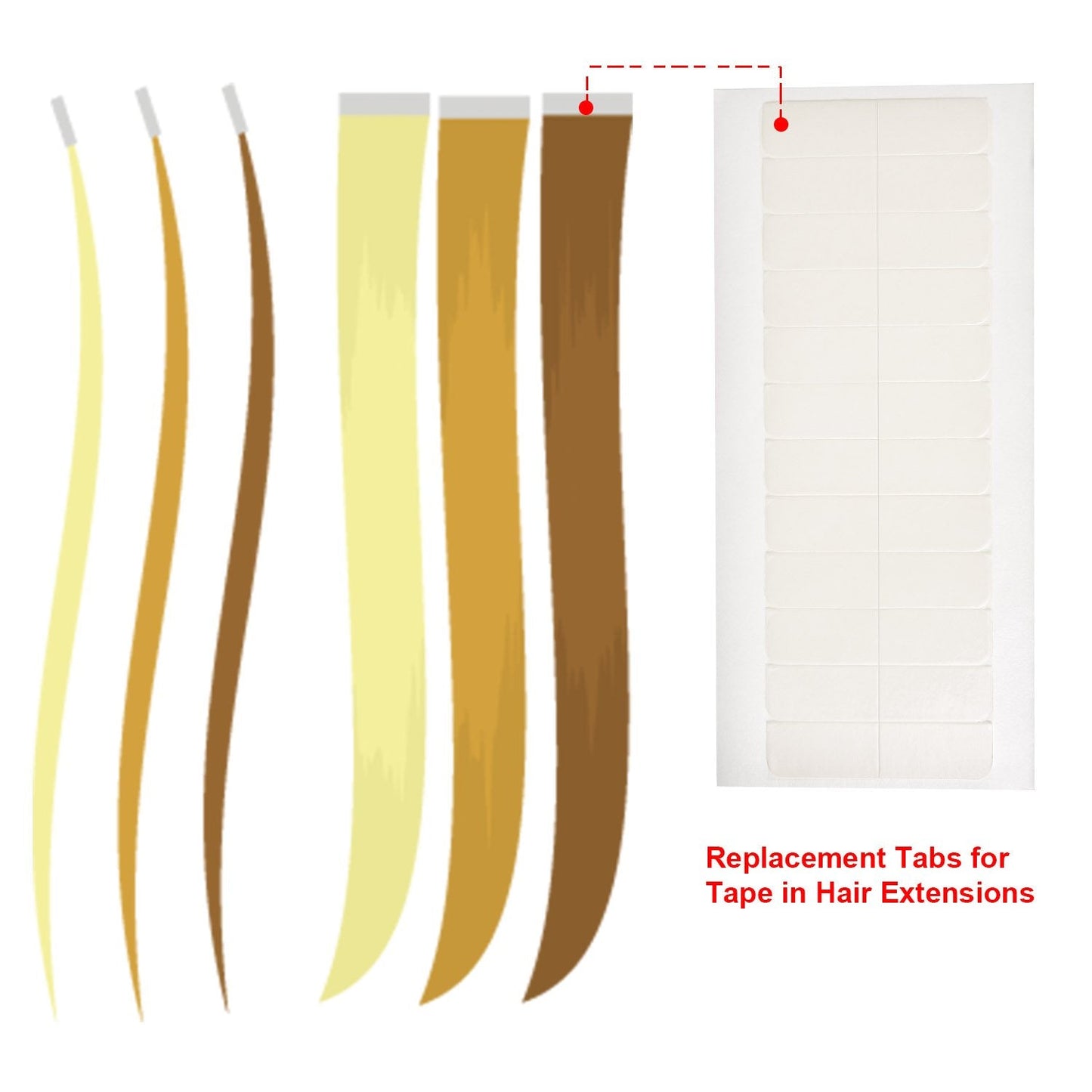 180 Pieces Hair Extension Tape Tabs Double Sided Extension Tapes for Replacement, 4 x 0.8 cm white