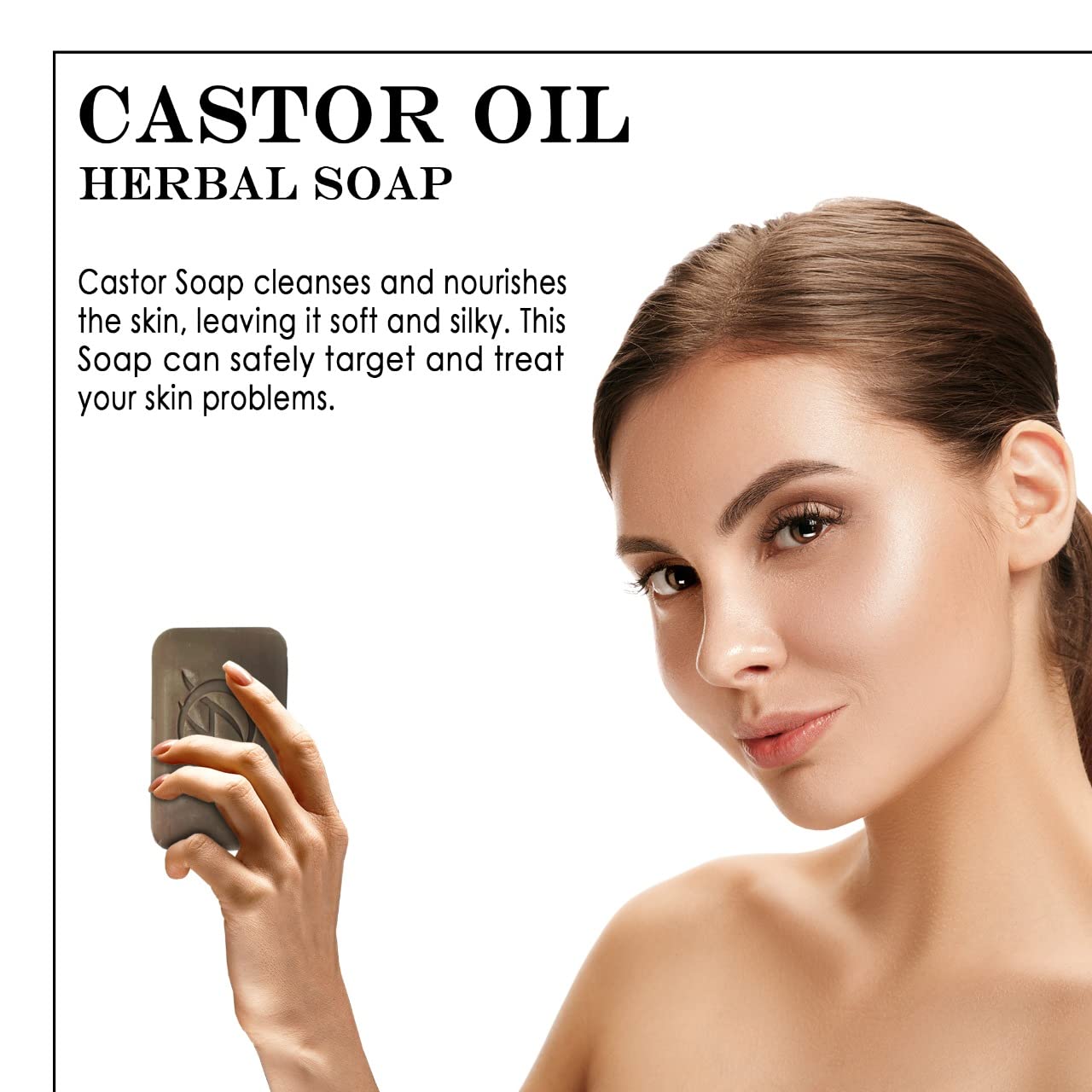 HERBOGANIC Castor Oil Herbal Soap | Natural Bar Soap for Face and Body | Nourishing and Rejuvenating | Infused with Castor Oil | Gentle for Men and Women | 5 Oz (Pack of 1)