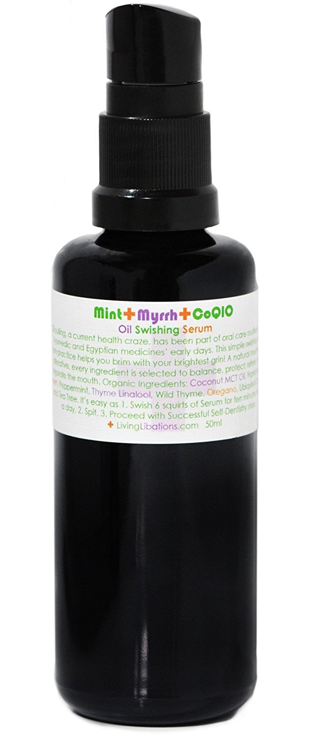 Living Libations - Organic Mint + Myrrh Swishing Serum | Natural, Wildcrafted, Vegan Clean Beauty (1.69 fl oz | 50 ml)