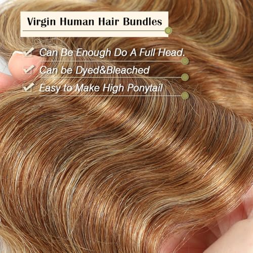 Ombre Highlight Body Wave Hair Bundles 18 20 22 Inch