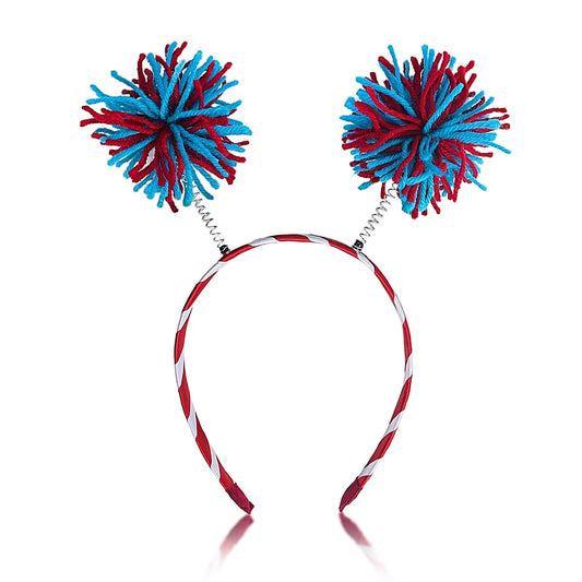 4th of July Pom Headband Independence Day Head Bopper Pom Party Headbands National Memorial Day Headbands Patriotic Headbands for Kids Adult Women Girls' Costume Accessories