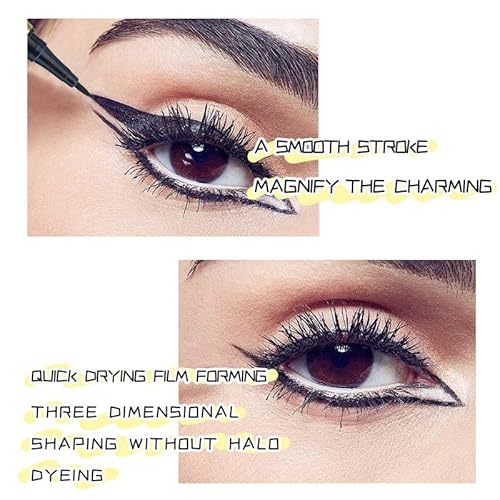YANQINA Waterproof Liquid Eyeliner - Smudge-Proof,Makeup Long-Lasting Eyeliner Pencil for Women-Black,Smooth,Quick-Drying