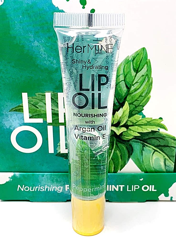 HerMINE Hydrating Lip Oil with Argan oil & Vitamin E Clear Long Lasting Nourishing Lip Oils Moisturizing Gel Multi-Packs Softening Clear Oil