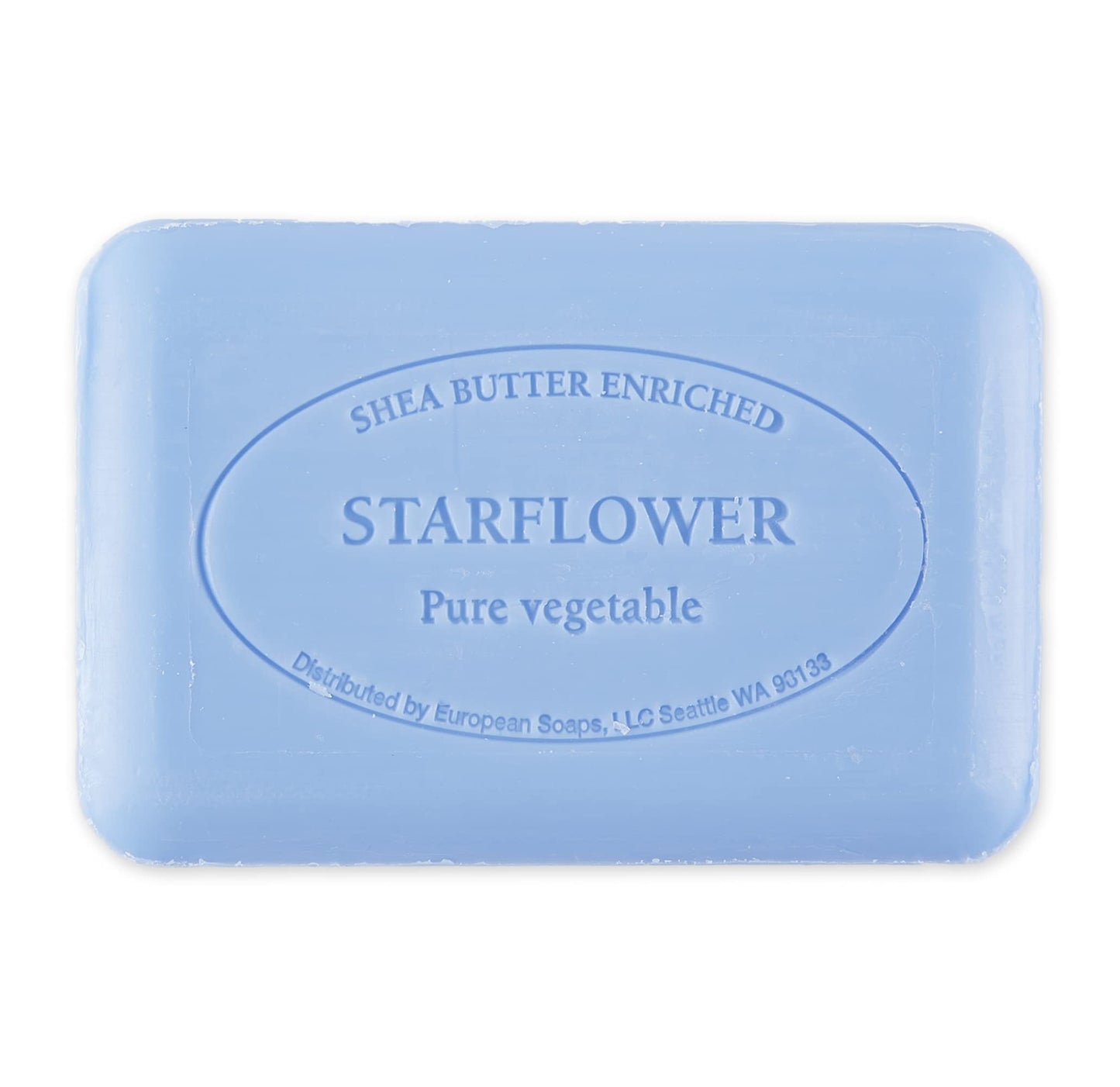 Pre de Provence Artisanal Soap Bar, Enriched with Organic Shea Butter, Natural French Skincare, Quad Milled for Rich Smooth Lather, Starflower, 8.8 Ounce