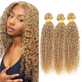 Honey Blonde Kinky Curly Hair Bundles – 330g, 3 Pack (18-22 inch)
