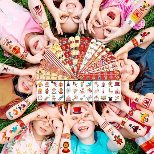 Carnival Party Favors Set - 60 PCS Tattoos & Slap Bracelets