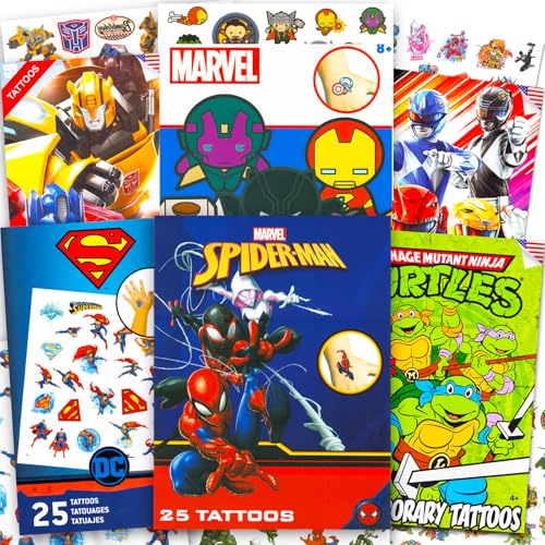 Superhero Temporary Tattoos Bundle - 150 Pcs Party Favors
