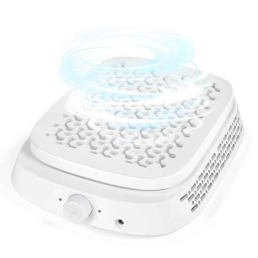 Nail Dust Collector, Compact Vacuum Nail Fan Dust Collector, Nail Tech Dust Collector with Reusable Filter for Acrylic Nail Polishing, Salon, Home