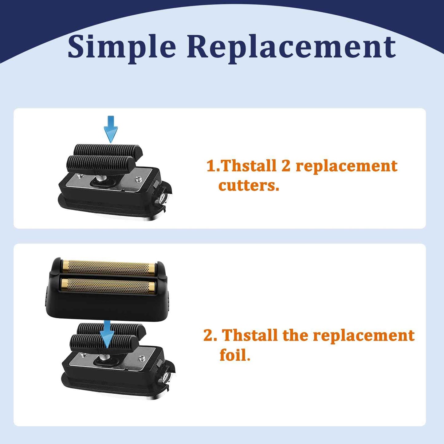 Professional Black Shaver Replacement Foil and Cutters Compatible with BaBylissPro FXONE Shaver(1PC Black)