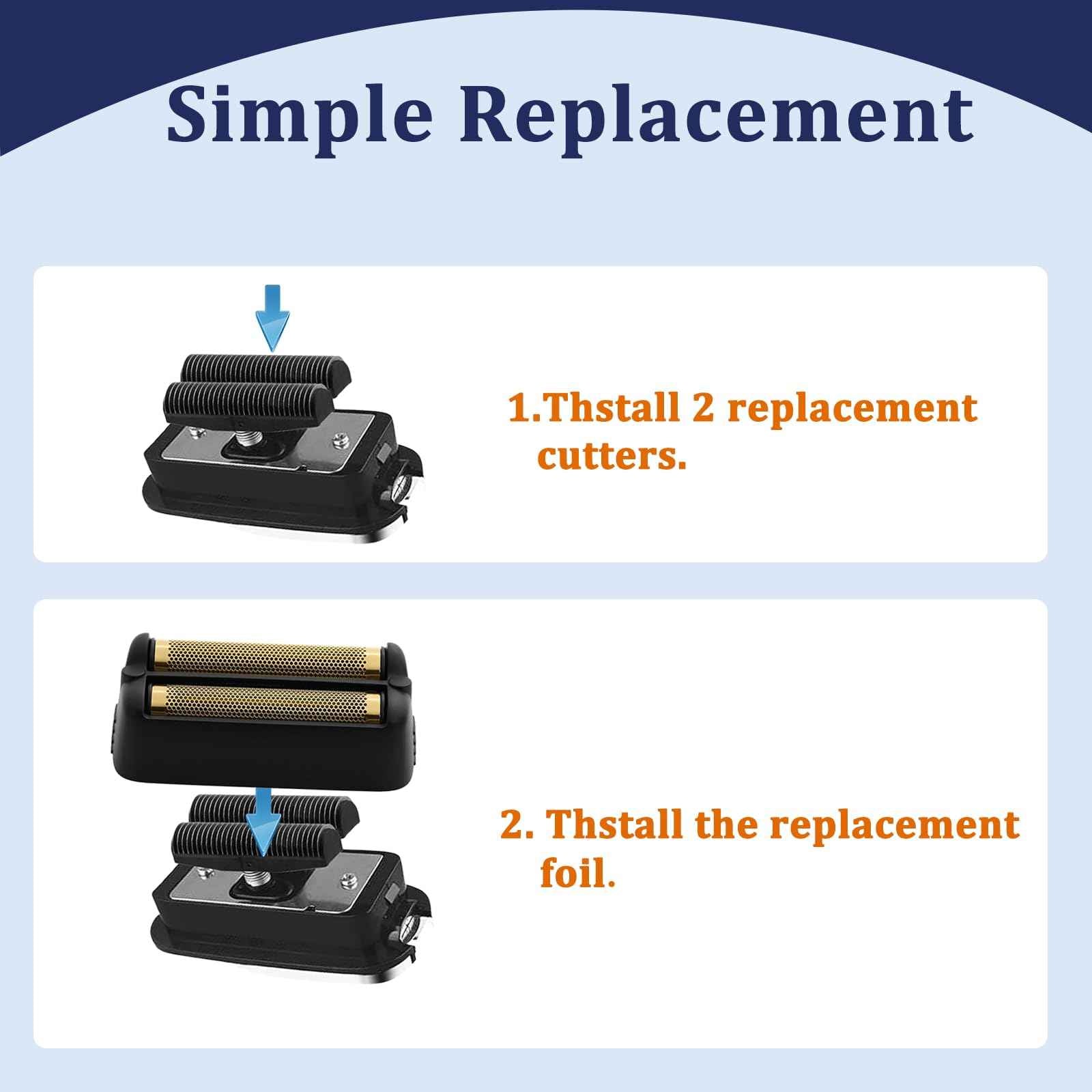 Professional Black Shaver Replacement Foil and Cutters Compatible with BaBylissPro FXONE Shaver(1PC Black)