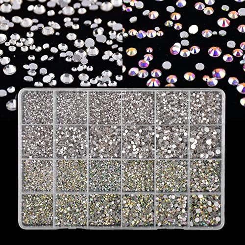 Katfan Nail Art Rhinestones Kitï¼?40PCS 3D Luxury Flatback Crystal Rhinestones Gems Big Diamonds Stones Bling Rhinestone Jewels for Nail Art Crafts Decorations Clothes Shoes