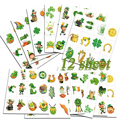 St. Patrick's Day Shamrock Temporary Tattoos, 144 Pack