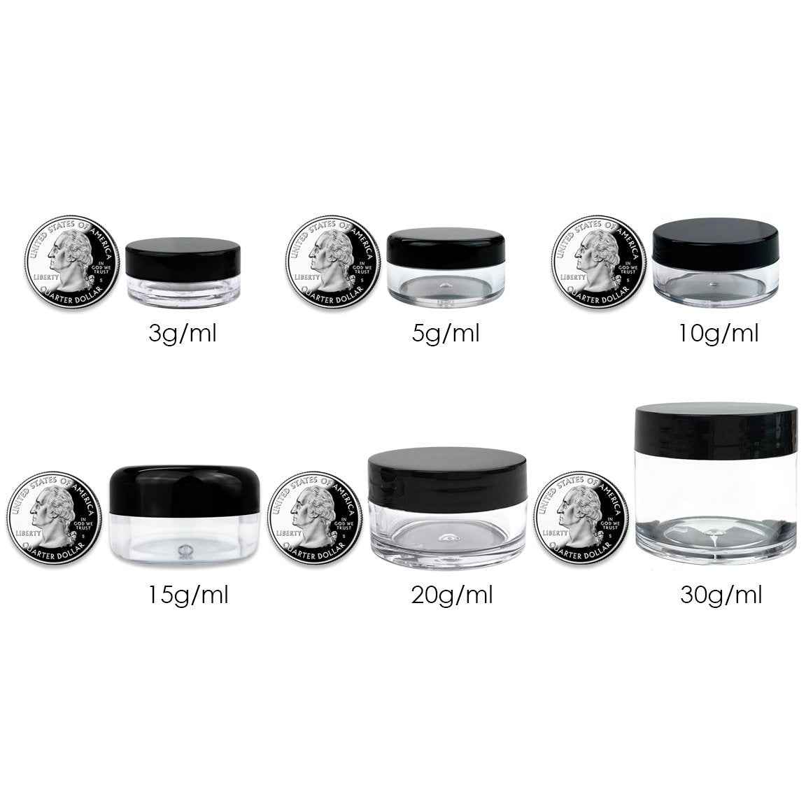 (Quantity: 200 Pieces) Beauticom 5G/5ML Round Clear Jars with White Lids for Lotion, Creams, Toners, Lip Balms, Makeup Samples