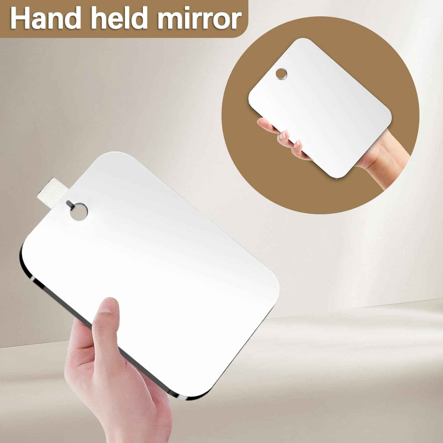 2 Pack Shower Mirror for Shaving, Larger 10.7x8 In Mirror for Wall Hanging Kids Safety, Frameless Portable Travel Camping Mirrors, Unbreakable Handheld Locker Shave Mirror, Makeup Plastic, NOT Fogless