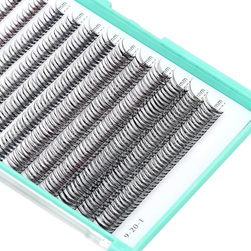 Bodermincer Black/Colored Cluster Lashes 240pcs 20D/40D DIY Eyelash Extension D Curl Long Individual Lashes Mixed Tray Faux Mink Lash Clusters Extensions 8-22mm (12D 8-10-12-14-16mm MIX)