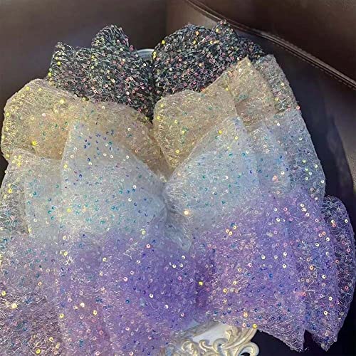 JKQBUX Lolita Large Hair Bow Clips Glitter Spangle Bow tie Hair Pins Beads Bowknot Clips Barrette for Women Girls Party Wedding