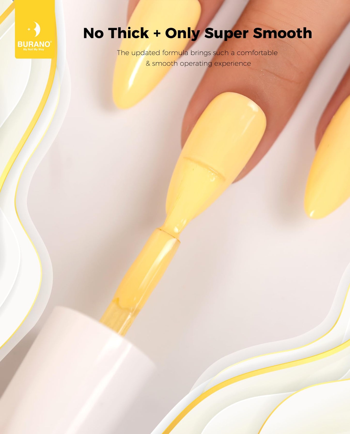 BURANO Gel Nail Polish, Gel Gel Polish 15ml Gel Colors Gel Neon Gel Soak Off UV Led Nail Lamp Gel Polish 1 Bottle 0.5 Oz Nail Art DIY Home Hot Color Nails (Cheese Yellow 772)