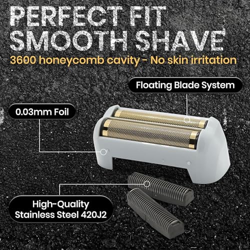 2 Pack Pro Shaver Replacement Foil and Cutters Compatible with Andis Foil TS-1 TS-2, ProFoil Lithium Foil Shaver, Replacement Blades and Foil