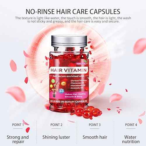 Hair Treatment Vitamin Serum Oil Capsule for Dry Damaged Hair, 2 Boxs, Enriched with Moroccan Macadamia Avocado Oils. (80 Pcs)