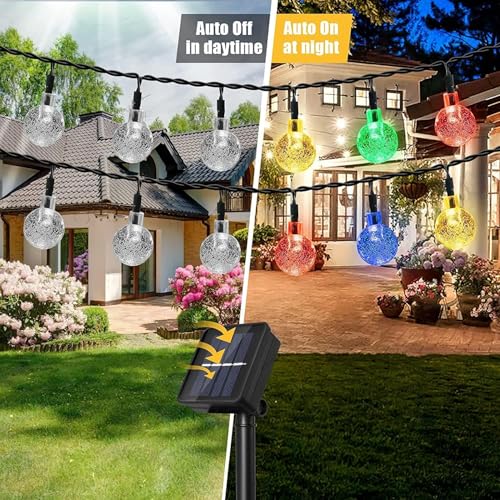 Solar String Lights - 50 LED Waterproof Patio Lights, 23 FT