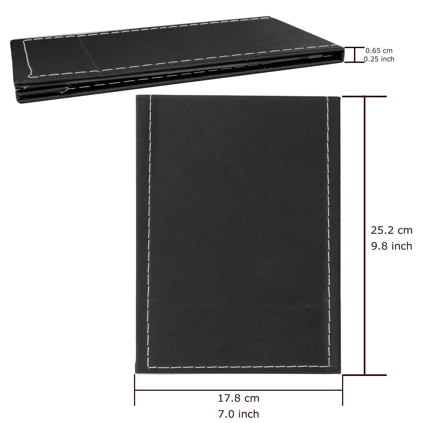 Yatnks 7x10 Inches Makeup Mirror, Portable PU Leather Folding Desktop Vanity Mirror with Adjustable Stand for Vanity Table, Office, Travel (L, Black)