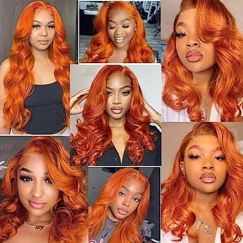 WuvuSnm Ginger Orange #350 Body Wave Human Hair Bundles 12-16 Inch, 150g - Double Weft