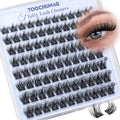 TOOCHUNAG Manga Fluffy Lashes Clusters 10-16mm D+ Curl False Eyelash Extensions