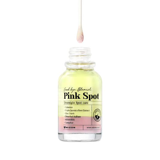 MIZON Pink Spot ,Overnight spot care, Night Pimple Care, Product with Calamine, AHA, BHA, acne treatment, Breakout treatment, spot treatment - (19ml/0.65 fl oz).