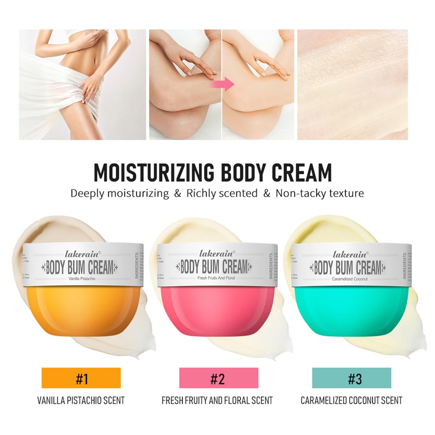 DEERELF 80ML Moisturizing Body Cream,Thigh and Butt Firming Body Cream, Moisturizing, Smoothening Butt Cream for Women, Lifted and Firm Tightens Skin (Vanilla Pistachio Scent)