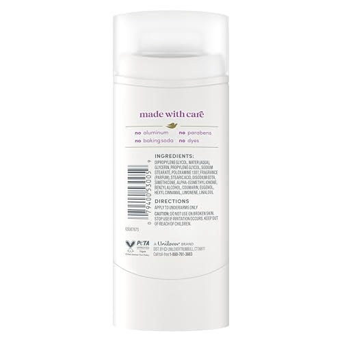 Dove Aluminum Free Deodorant Stick for Women, 2.4 Oz