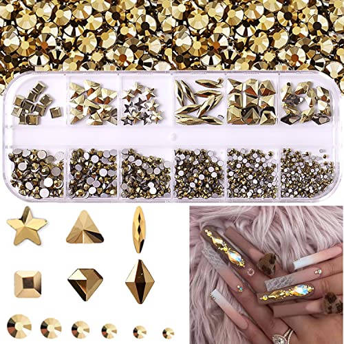 BELICEY Purple AB Nail Art Rhinestones Flatback Round Crystals Beads Gems Stones Multi Shapes 3D Rhinestone Charms for Nail Art DIY Crafts Clothes Shoes Jewelry Christmas