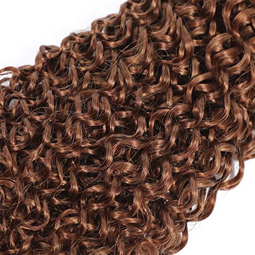 GtaiiReu 30 Brown Water Wave Human Hair Extensions 3 Bundles 30-34 Inch