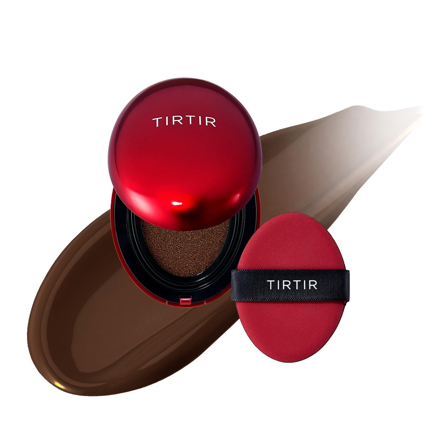 [*Mini Size*] TIRTIR Mask Fit Red Cushion Foundation | Full coverage, Weighless, Skin fit, Satin Glow Finish, Korean cushion foundation (#51N Fudge, 0.15 Fl Oz)