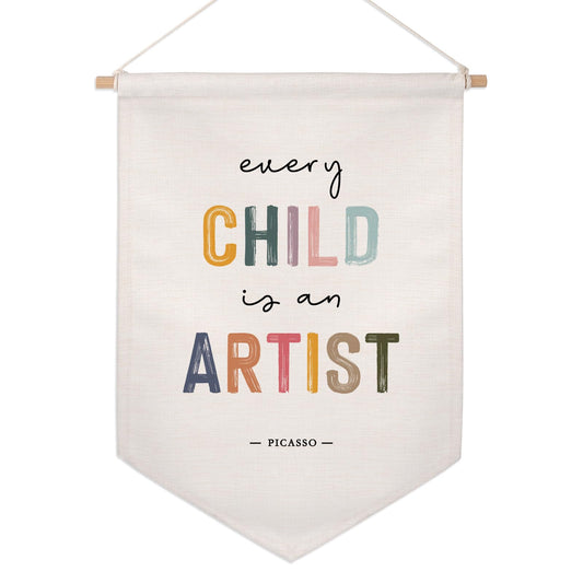 Classroom Wall Hanging Banner Poster Therapy Office Decor Calm Down Corner School Counselor Mental Health Growth Mindset Poster Anxiety Educational Wall Banner (Child is an Artist)