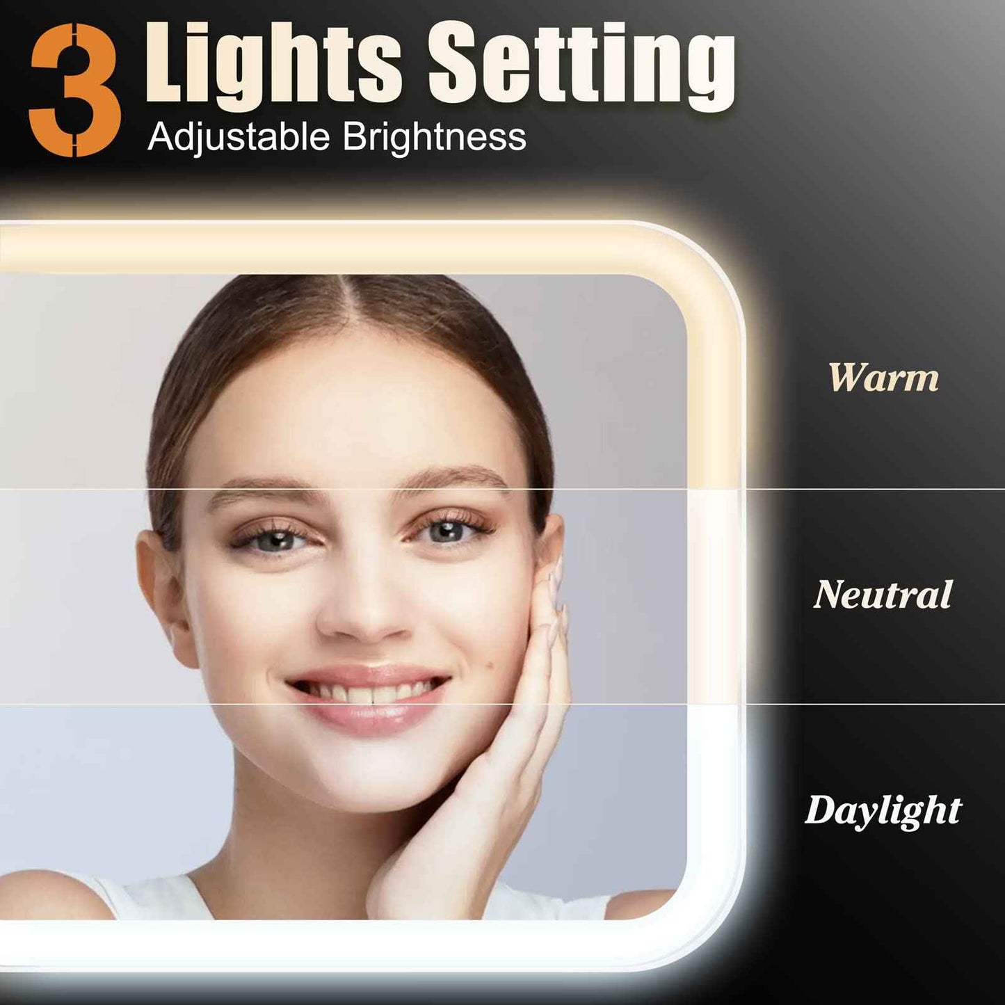 YUSONG Travel Makeup Bag With LED Lighted Mirror, Train Case With Adjustable Dividers and Detachable 10x Magnifying Mirror